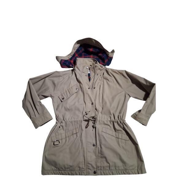 Vintage 90s Cabin Creek Womens sz 8/10 M Flannel Barn Field Utility Cargo Jacket - Picture 2 of 4